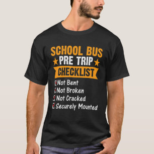 Camiseta Lista de Verificação Pré-Viagem Motorista de Ônibu