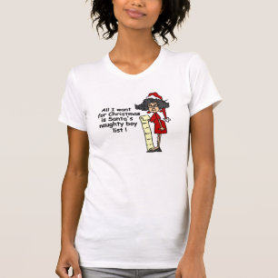 Camiseta Lista do menino impertinente do papai noel