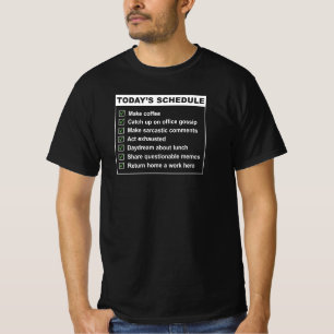 Camiseta Lista Engraçada De Trabalhos - Café, Gossip, Esgot