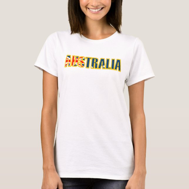 Camiseta Lista gráfica feminina Austrália (Frente)