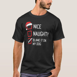 Camiseta Lista Malvada Boa Culpe Meu Cachorro Natal