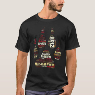 Camiseta Lista Nacional de Parques de Nuvem do Word para Ac