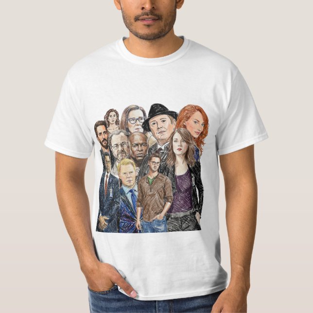 Camiseta Lista Negra - Colagem (Frente)