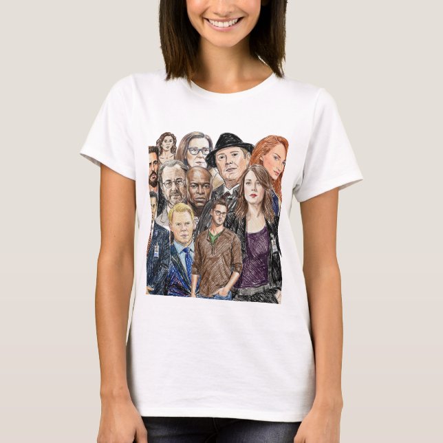 Camiseta Lista Negra - Colagem (Frente)