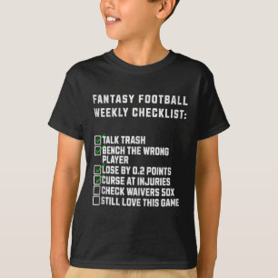 Camiseta Lista Semanal de Futebol Fantasia Engraçado Humor