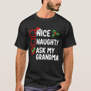 Camiseta ListaDeNatalDaFamíliaPergunteÀMinhaAvóBoaMá