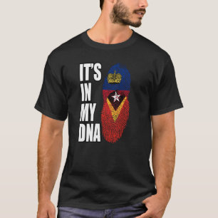 Camiseta Listenstaine E Timorenses Mistos DNA Heritage Flag