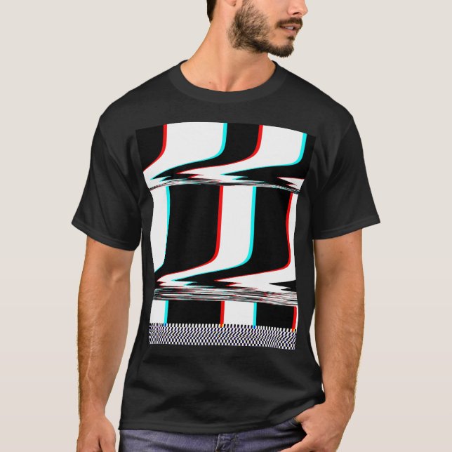 Camiseta Listra de Mod Glitch Cibernético (Frente)