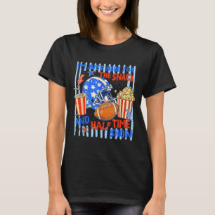 Camiseta Listrado divertido dia de jogo aqui para o lanche