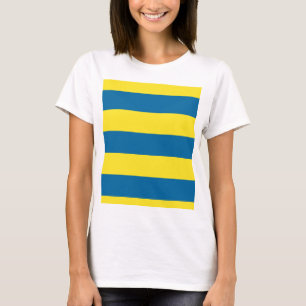 Camiseta Listras   Azul e amarelo   Personalizável