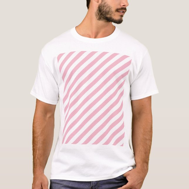 Camiseta Listras brancas e rosa (Frente)
