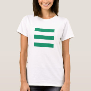 Camiseta Listras brancas e verdes clássicas em um