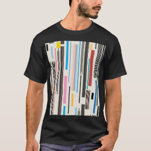 Camiseta Listras Coloridas: Combinação de Padrões Gráficos
