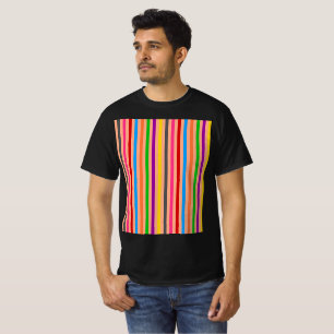 Camiseta Listras Coloridas Em Design De Padrão Laranja