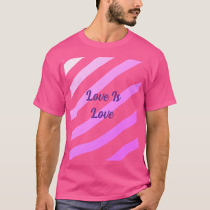 Camiseta Listras cor-de-rosa, amor pastel é orgulho de amor