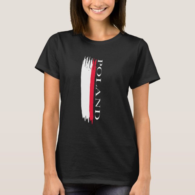 Camiseta Listras de Cores da Bandeira da Polônia (Frente)