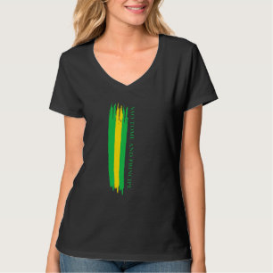 Camiseta Listras de Cores da Bandeira de São Tomé e Príncip