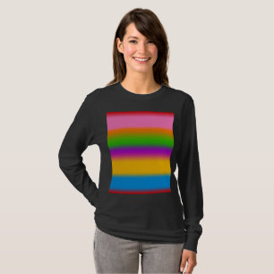 Camiseta Listras de Gradiente de Arco-íris Multicolorido Vi