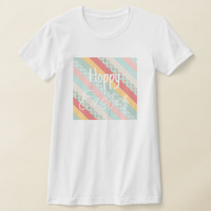 Camiseta Listras de Páscoa em Coelhinhos e Ovos