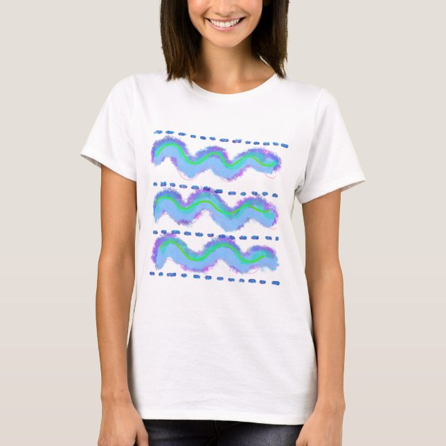 Camiseta Listras de Verão Céu e Surf (Frente)