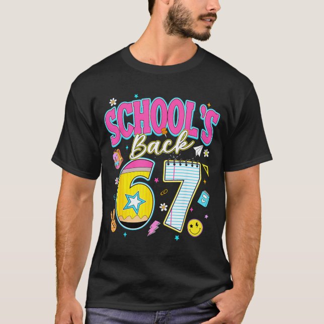 Camiseta Listras de volta à escola 67 seis sete de volta à  (Frente)