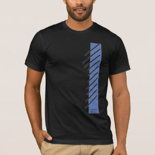 Camiseta Listras diagonais pretas em azul clássico