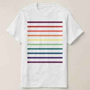 Camiseta listras do arco-íris