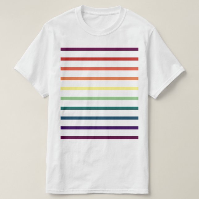 Camiseta listras do arco-íris (Frente do Design)
