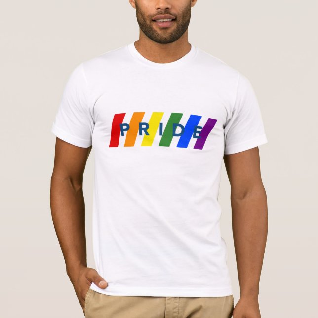Camiseta Listras do Arco-íris do ORGULHO (Frente)