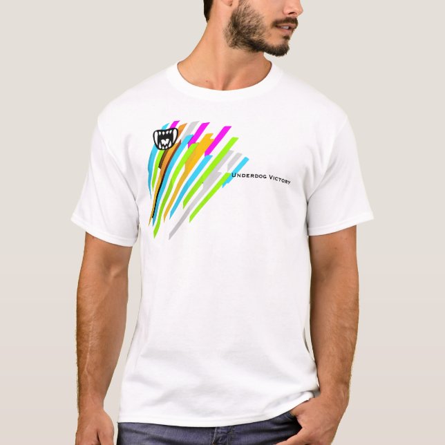 Camiseta Listras do néon da vitória da equipa fraca (Frente)