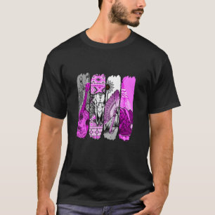 Camiseta Listras Ocidentais Cor Rosa Gráfico Rosa