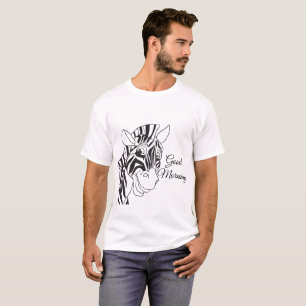 Camiseta Listras pretas/brancas da zebra bonito do "bom