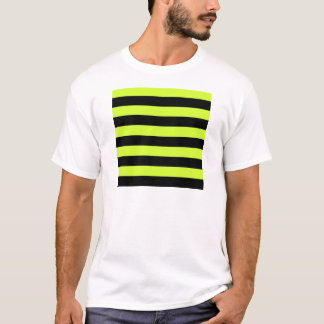 Camiseta Listras - pretas e amarelo fluorescente