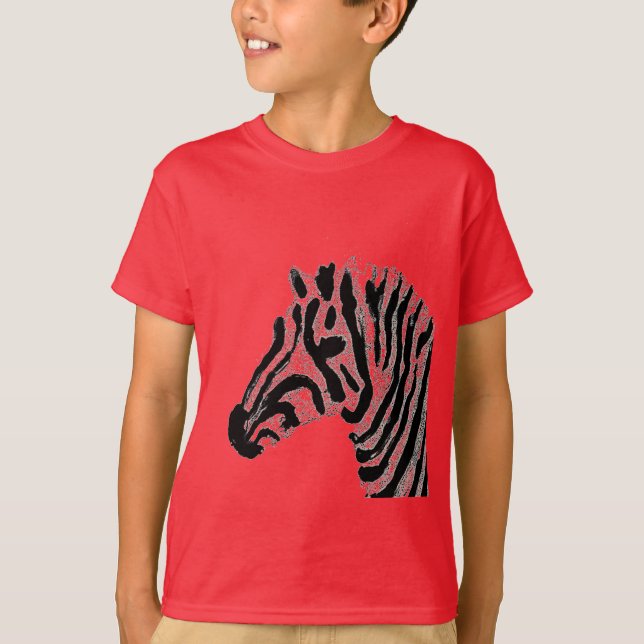 Camiseta Listras preto e branco do impressão da zebra (Frente)