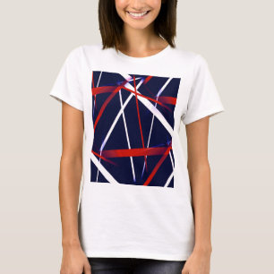 Camiseta Listras Vermelhas e Brancas Abstratas Seamless em