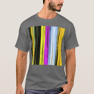 Camiseta Listras Verticais Amarelo Verde Azul Roxo Preto