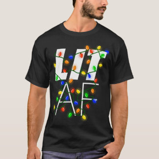 Camiseta Lit Af - Luzes de Natal Bebados engraçadas Gráfico