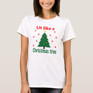 Camiseta Lit Como Um Natal De Árvore De Natal
