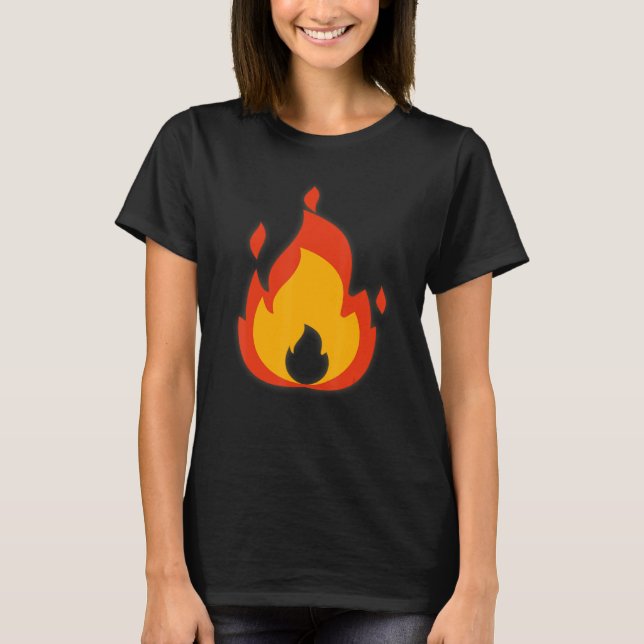 Camiseta Lit Fire Flame Hot Burning Costume De Halloween (Frente)
