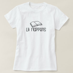 Camiseta Lit Happens Livro Divertido Amante