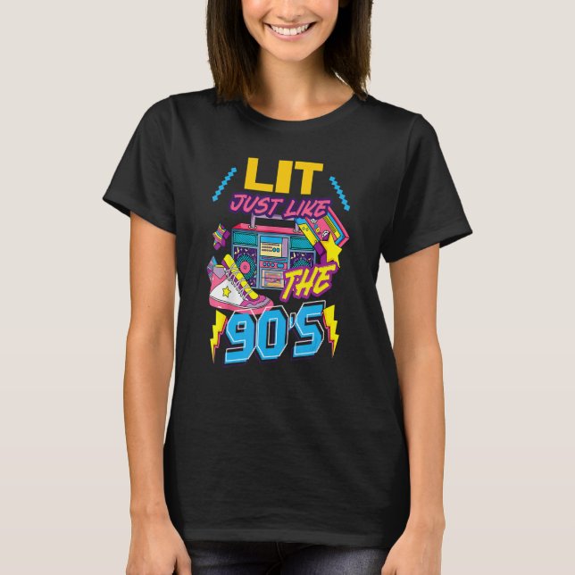 Camiseta Lit Just Like The 80's Party Costume Retro 80's No (Frente)