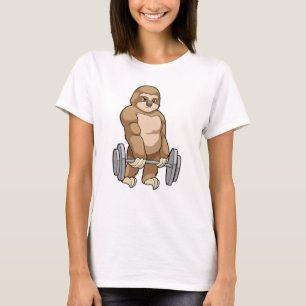 Camiseta Lita em Bodybuilding com Barbell