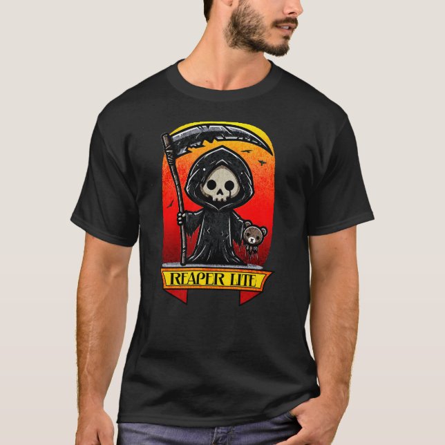 Camiseta Lite de Halloween - Ceifadora de Grim Cut (Frente)