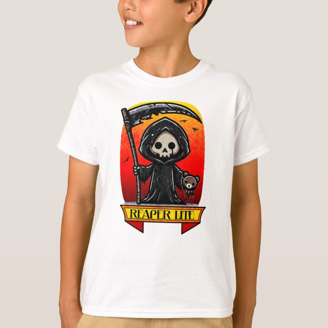 Camiseta Lite de Halloween - Ceifadora de Grim Cut (Frente)