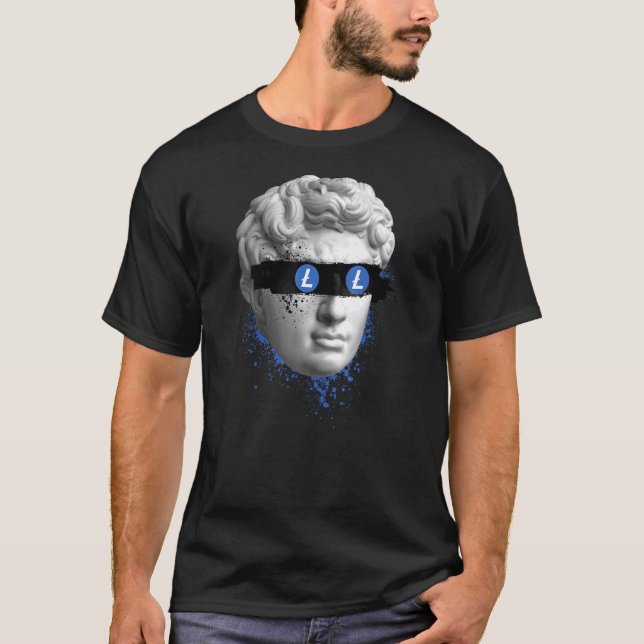 Camiseta Litecoin Ltc Blind Statue Crypto Modern Art Crypto (Frente)