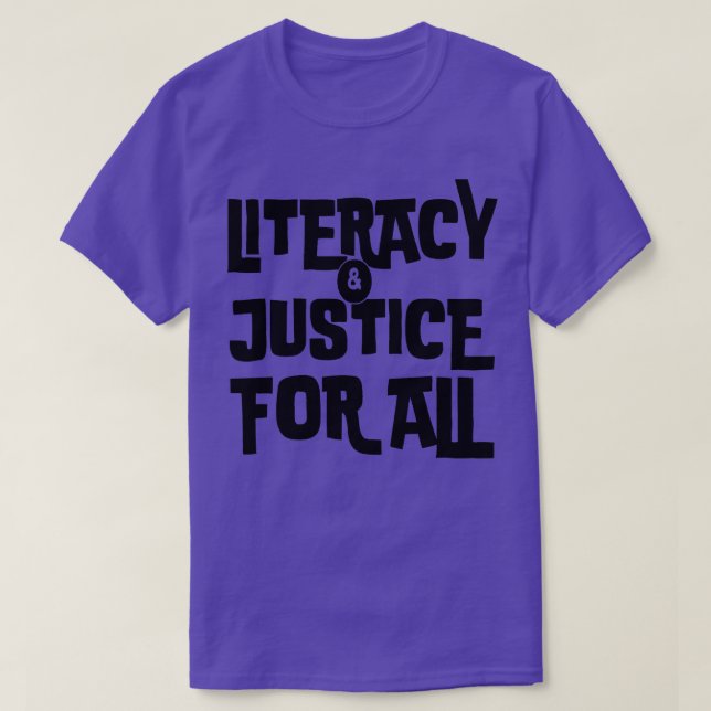 Camiseta literacia e justiça para todos (Frente do Design)