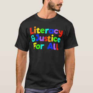 Camiseta Literacia E Justiça Para Todos Os Bookworms
