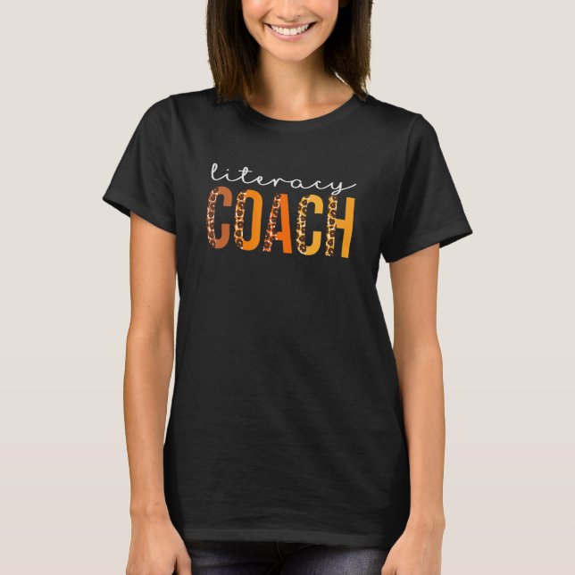 Camiseta Literacy Coach Leopard Squad Cute Fall Autumn than (Frente)