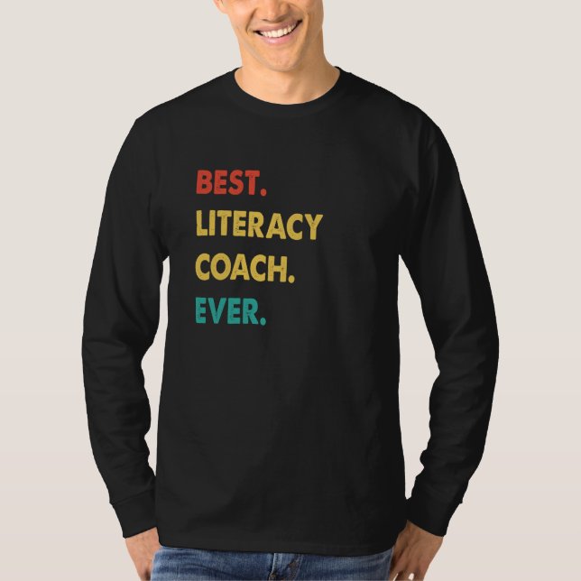 Camiseta Literacy Coach Retro Best Literacy Coach Ever (Frente)
