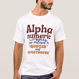 Camiseta Literal alfanumérico na Programação de Cobol